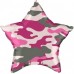 Фольгированный шар звезда камуфляж "Розовый" 46 см
