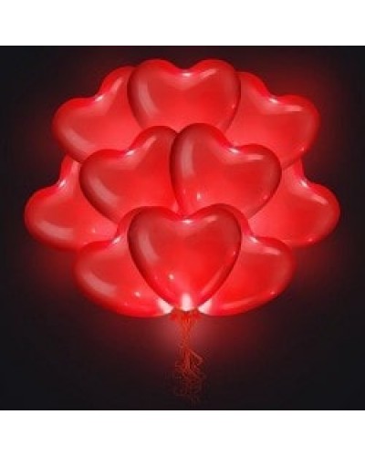 Светящиеся шары сердца красные