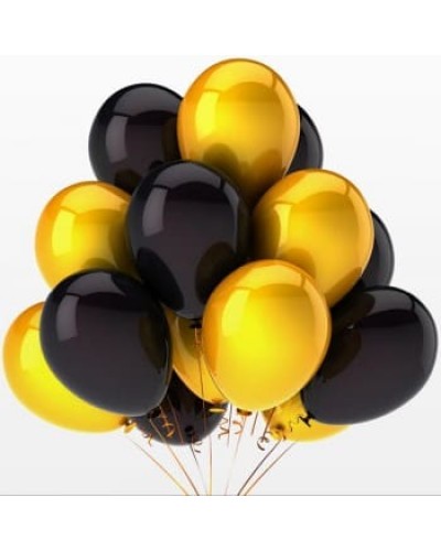 Воздушные шары черные золотые