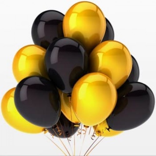 Воздушные шары черные золотые