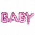 Фольгированная надпись розовая "Baby"