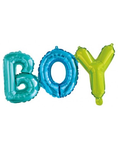 Фольгированная надпись голубая "Boy"