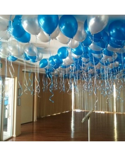 Воздушные шары с гелием "Синее серебро"