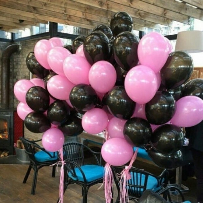 Услуги шаров. Розовые шары. Шары с гелием. Воздушные шары черные и розовые. Черно розовые шары.