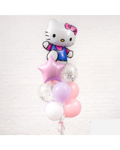 Готовая композиция из шаров "Hello Kitty"