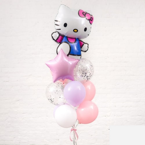 Готовая композиция из шаров "Hello Kitty"
