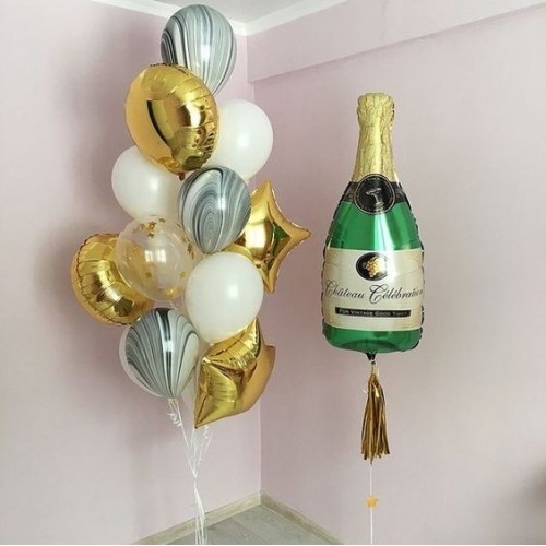 Готовая композиция из шаров "Бутылка шампанского"