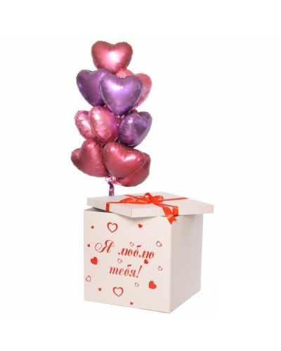 Коробка с шарами "8 сердец"