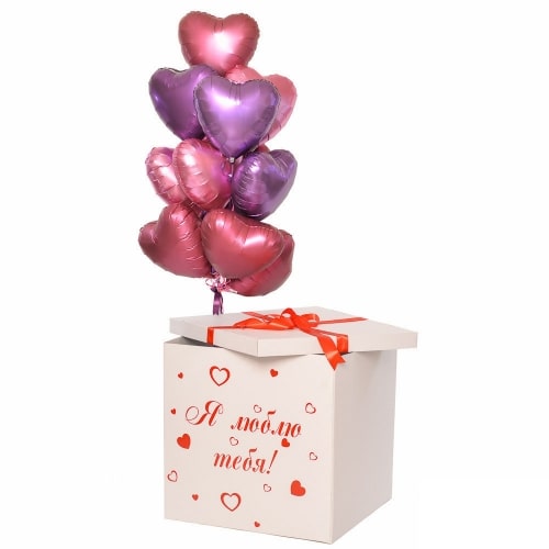 Коробка с шарами "8 сердец"