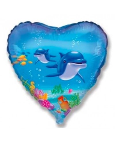 Фольгированный шар "Дельфины"