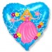 Фольгированный шар "Принцесса с цветами"