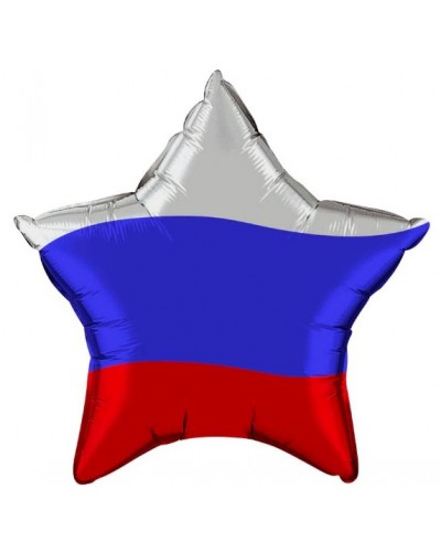 Фольгированный шар "Звезда-триколор"