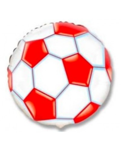 Фольгированный шар "Футбольный мяч красный"