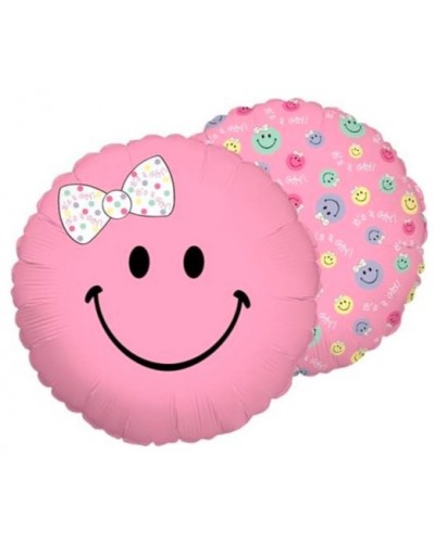 Фольгированный шар "Розовый смайлик"