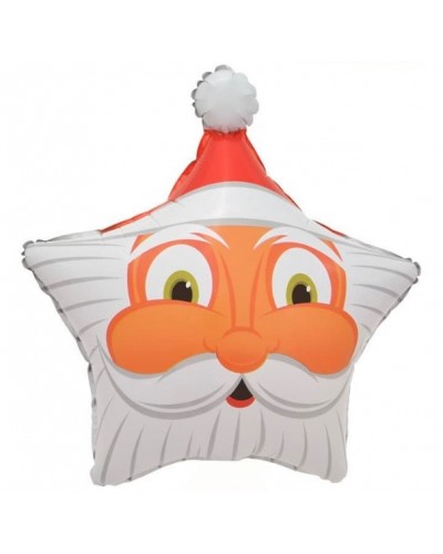 Фольгированный шар "Звезда-Санта"
