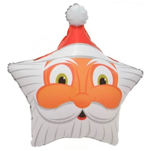 Фольгированный шар "Звезда-Санта"