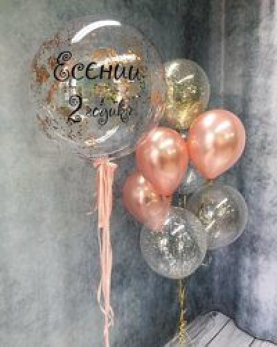 Готовая композиция из шаров на день рождения