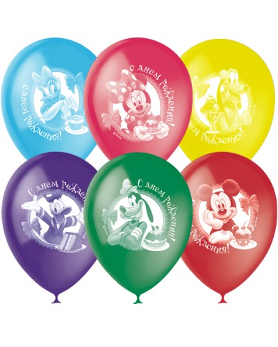 Облако  шаров Микки Маус с днем рождения